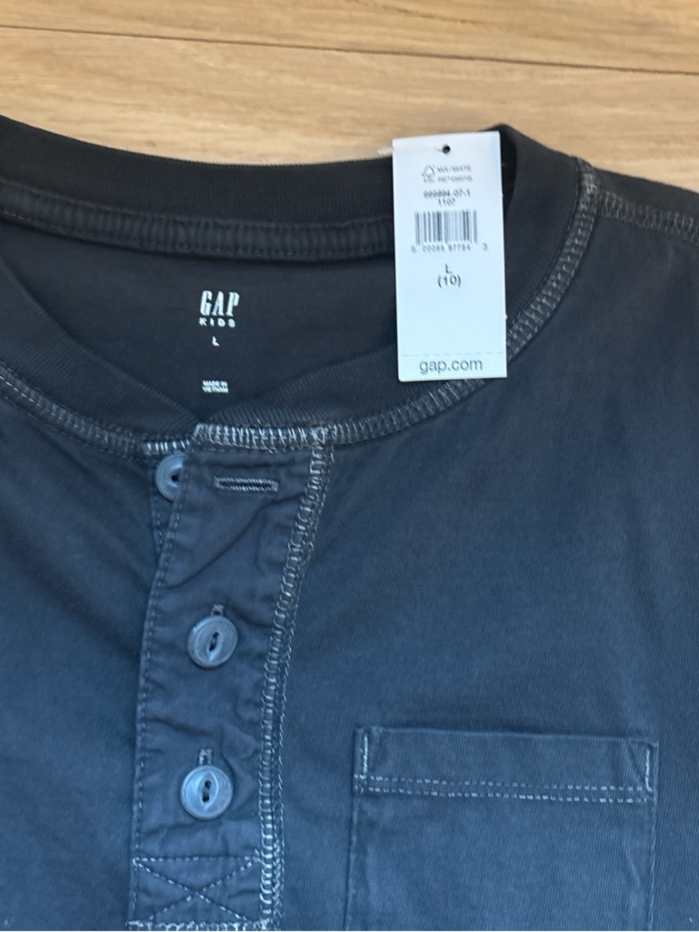 GAP Kids Dark Navy Short Sleeve Henley Tee